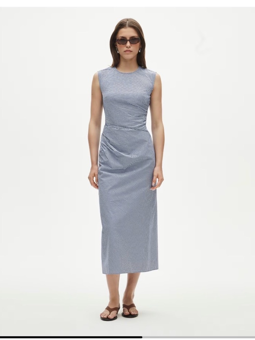 NWT J. Crew Ruched midi dress in stretch cotton-blend poplin